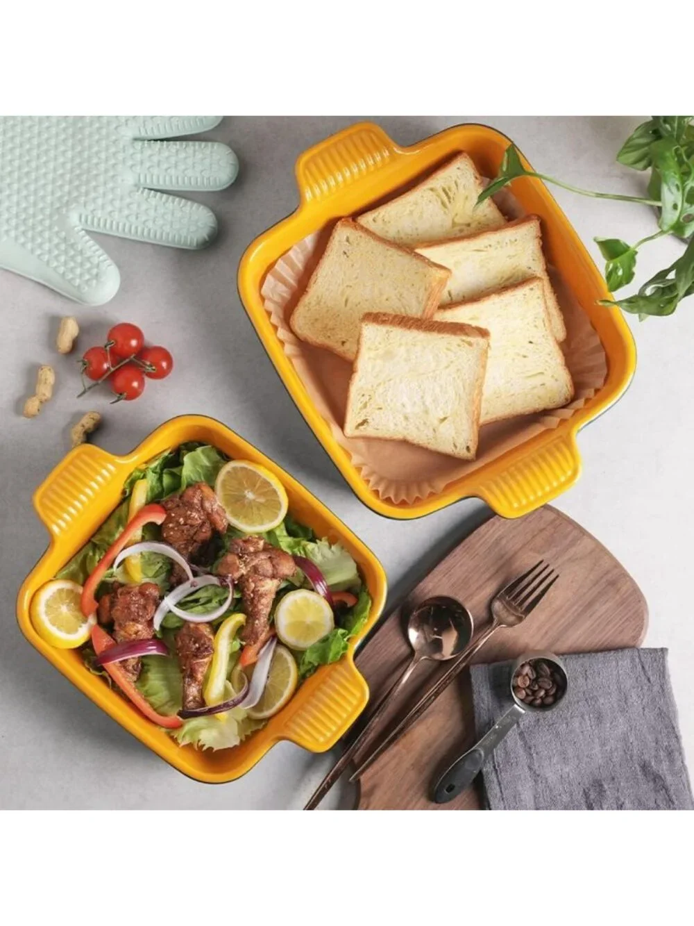 8x8 Ceramic Baking Dish - Square Bakeware for Brownies, Casseroles & Lasagna